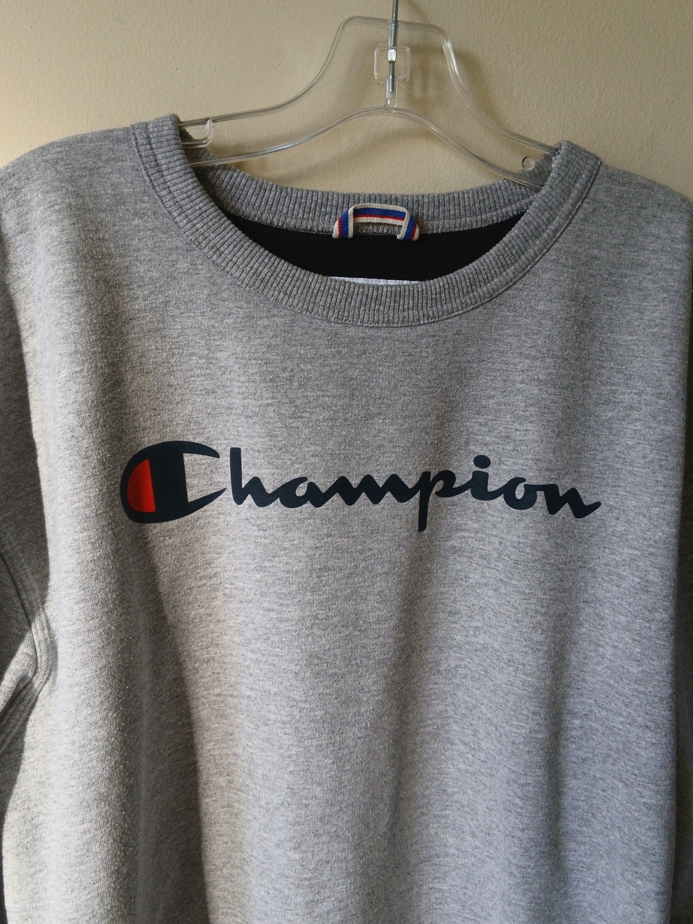 Champion Gray Crewneck Sweatshirt with Logo